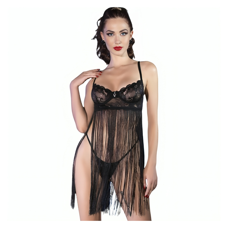 Chilirose - Cr 4496 Babydoll Noir L/Xl